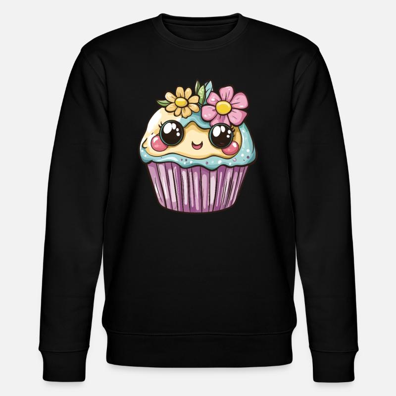 Muffin Kawaii aux Fleurs - Sweat bio CHANGER Stanley/Stella Unisexe - noir