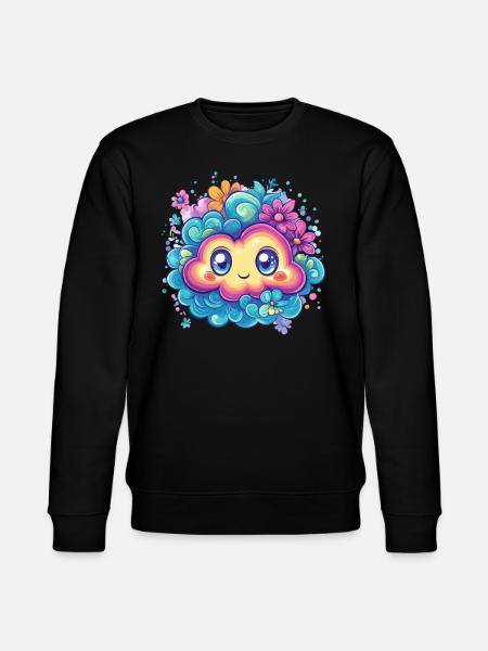 Śliczna chmura z kwiatami - Ekologiczna bluza unisex Stanley/Stella CHANGER  - czarny