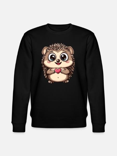 Hedgehog with a heart - Stanley/Stella CHANGER Unisex Organic Sweatshirt - black
