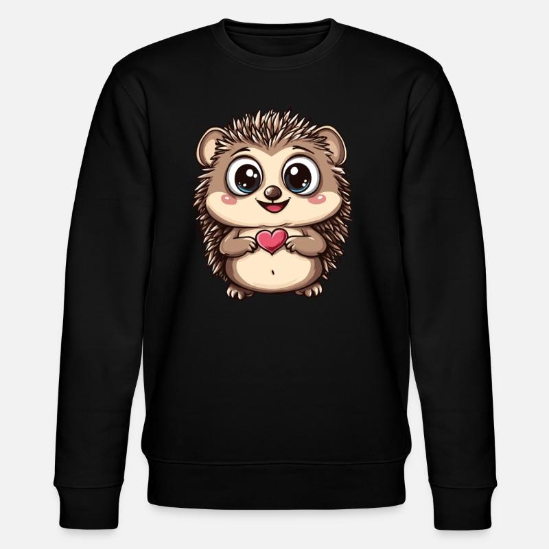 Igel mit Herz - Stanley/Stella Unisex Bio-Sweatshirt CHANGER  - Schwarz