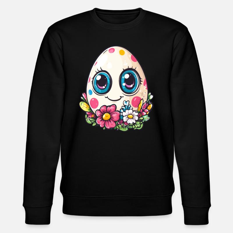 Happy Dots Egg - Stanley/Stella CHANGER Unisex Organic Sweatshirt - black