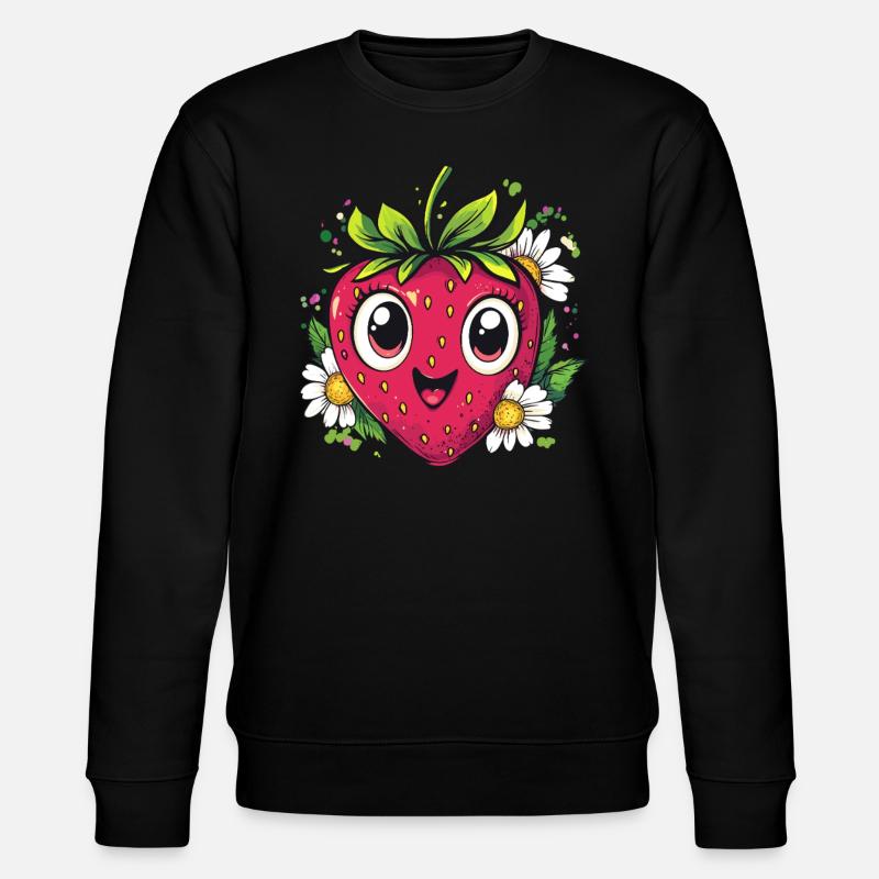 Fraise aux marguerites - Sweat bio CHANGER Stanley/Stella Unisexe - noir