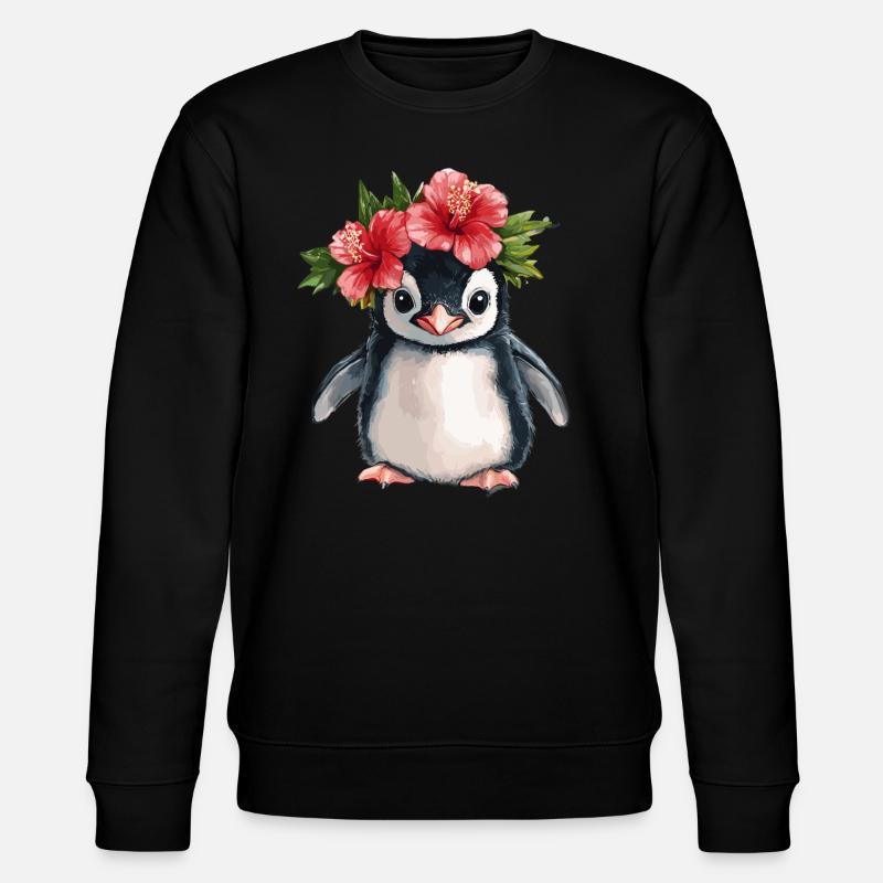 Pingouin à l’hibiscus - Sweat bio CHANGER Stanley/Stella Unisexe - noir