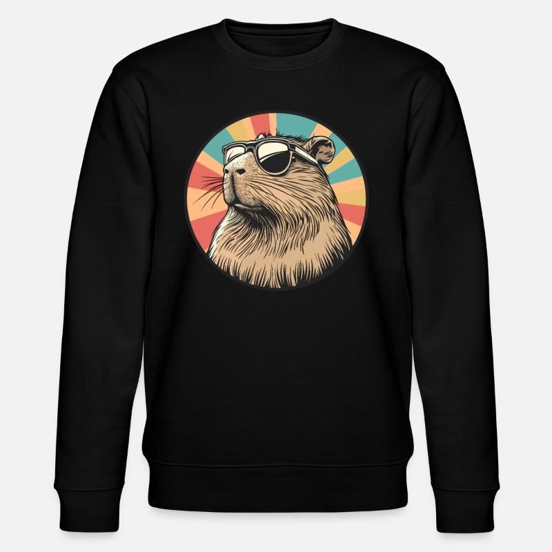 Rétro Capybara Coolness - Sweat bio CHANGER Stanley/Stella Unisexe - noir
