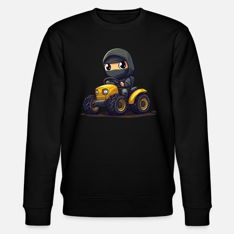 Ninja auf Traktor - Stanley/Stella Unisex Bio-Sweatshirt CHANGER  - Schwarz