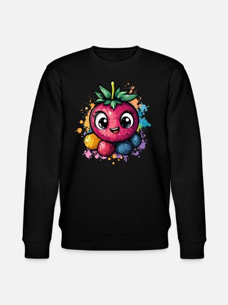 Berry joy with eyes - Stanley/Stella CHANGER Unisex Organic Sweatshirt - black