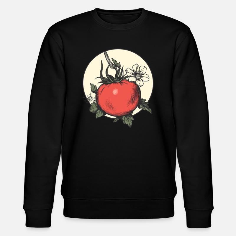 Ästhetische Tomate mit Blüte - Stanley/Stella Unisex Bio-Sweatshirt CHANGER  - Schwarz