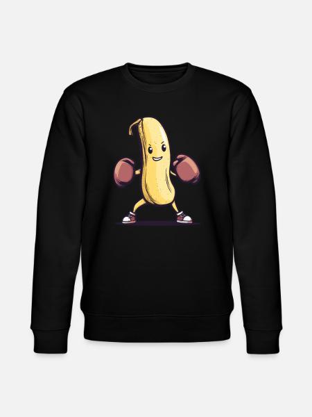 Boxende Banane - Stanley/Stella Unisex Bio-Sweatshirt CHANGER  - Schwarz