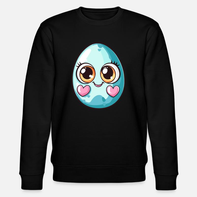 Cute Blue Spotted Egg - Stanley/Stella CHANGER Unisex Organic Sweatshirt - black