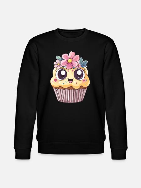 Cupcake mit Blumenkranz - Stanley/Stella Unisex Bio-Sweatshirt CHANGER - Schwarz