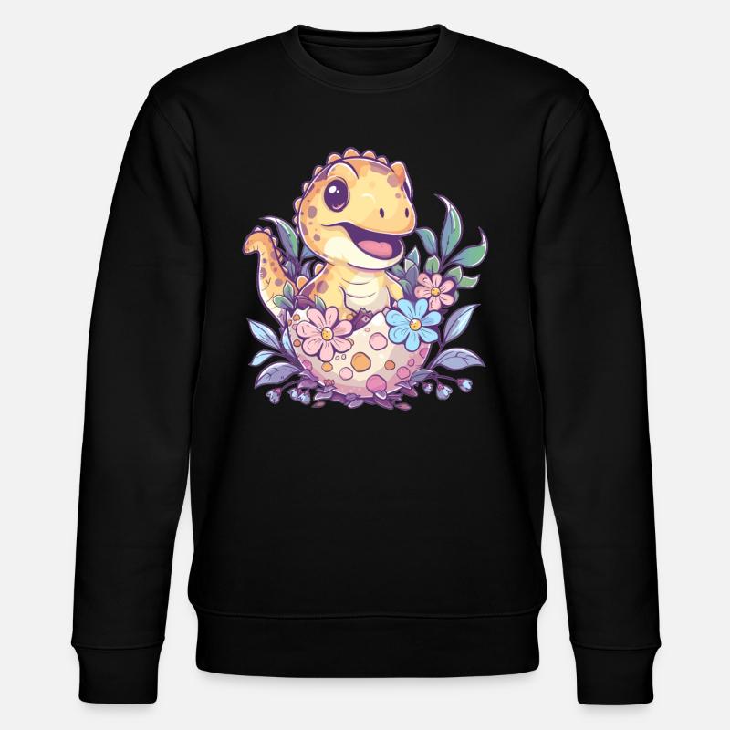 Dino aus dem Ei - Stanley/Stella Unisex Bio-Sweatshirt CHANGER - Schwarz