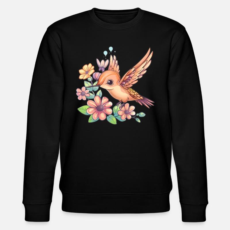 Colibri entre les fleurs - Sweat bio CHANGER Stanley/Stella Unisexe - noir