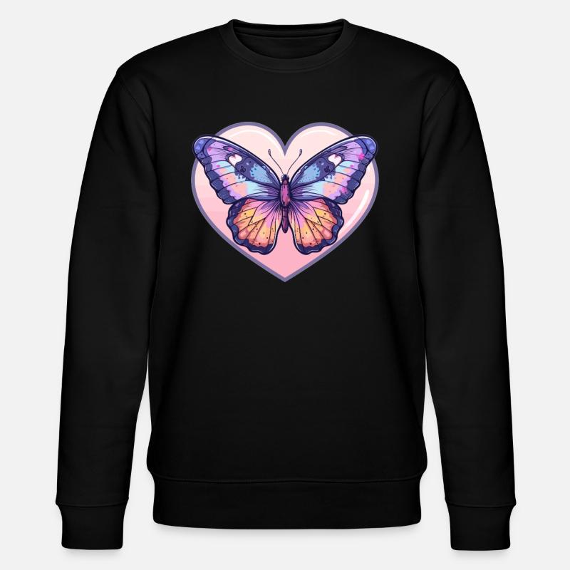 Papillon Pastel En Coeur - Sweat bio CHANGER Stanley/Stella Unisexe - noir