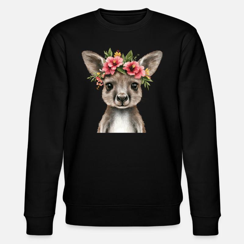 Fleur kangourou avec vue - Sweat bio CHANGER Stanley/Stella Unisexe - noir