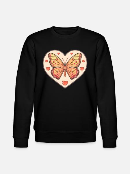 Heart Butterfly with Love - Stanley/Stella CHANGER Unisex Organic Sweatshirt - black