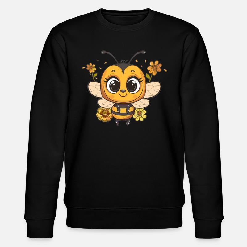 Blumenbiene mit Charme - Stanley/Stella Unisex Bio-Sweatshirt CHANGER  - Schwarz