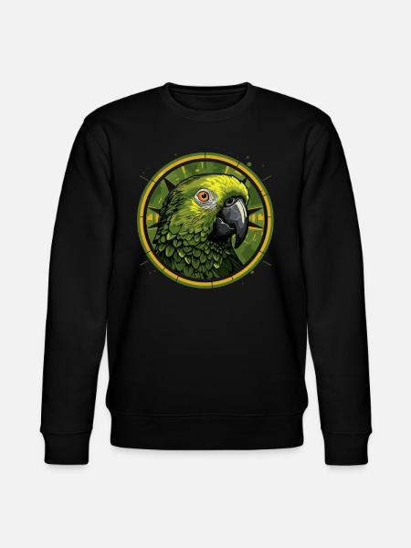 Green Parrot Head - Stanley/Stella CHANGER Unisex Organic Sweatshirt - black