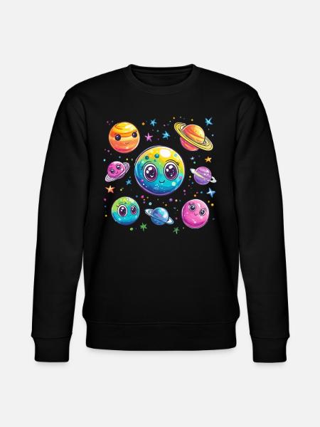 Bunte Planetenfreunde - Stanley/Stella Unisex Bio-Sweatshirt CHANGER - Schwarz