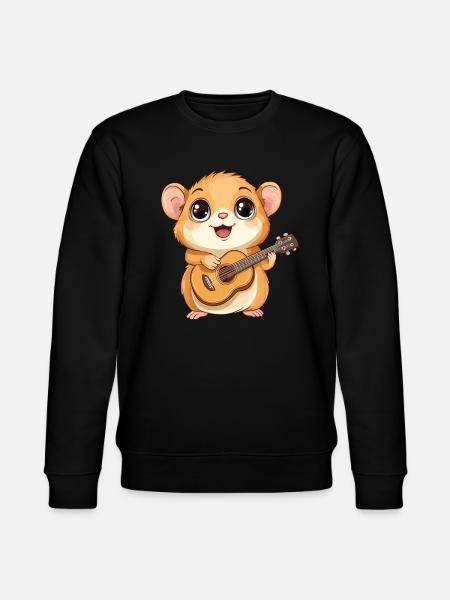 Hamster with guitar - Stanley/Stella CHANGER Unisex Organic Sweatshirt - black