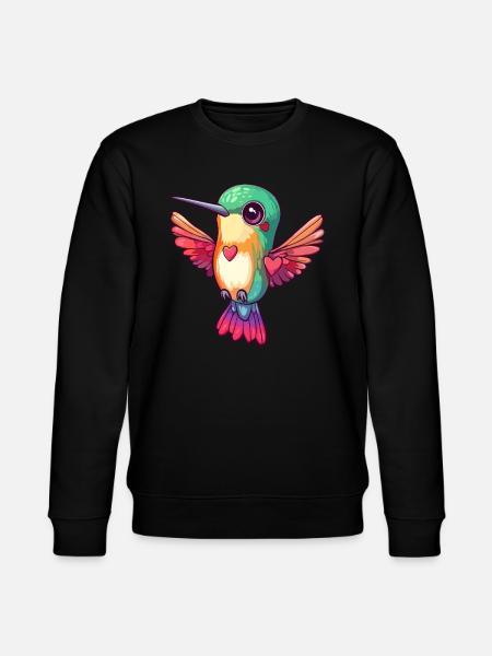 Hummingbird with hearts - Stanley/Stella CHANGER Unisex Organic Sweatshirt - black