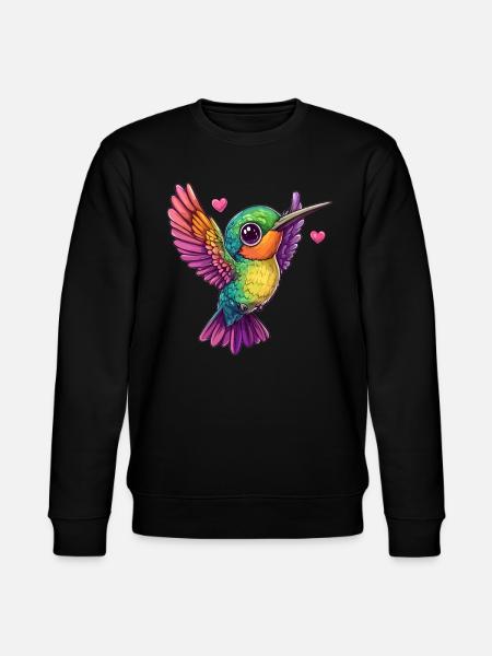 Hummingbird with hearts - Stanley/Stella CHANGER Unisex Organic Sweatshirt - black