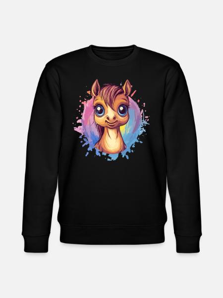 Smiling Pony Portrait - Stanley/Stella CHANGER Unisex Organic Sweatshirt - black