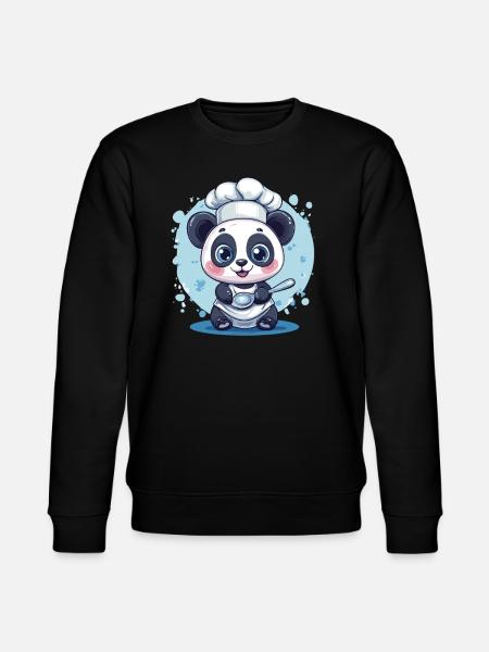 Panda with chef's hat - Stanley/Stella CHANGER Unisex Organic Sweatshirt - black
