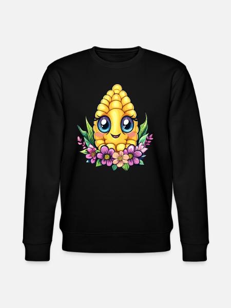 Süßer Mais mit Blumen - Stanley/Stella Unisex Bio-Sweatshirt CHANGER - Schwarz