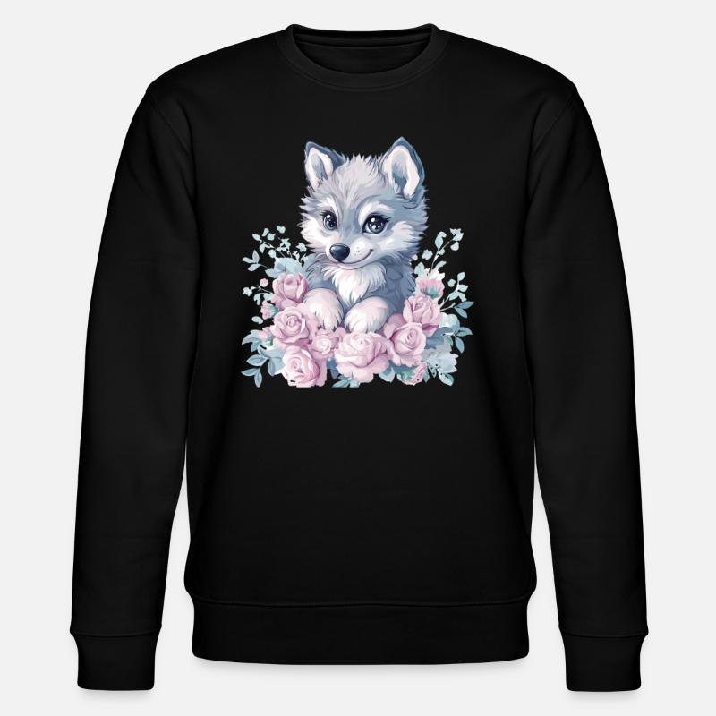 Husky aux roses - Sweat bio CHANGER Stanley/Stella Unisexe - noir