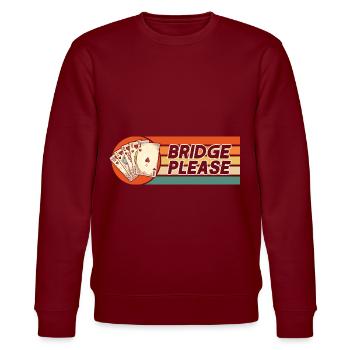 Bridge bitte - Stanley/Stella Unisex Bio-Sweatshirt CHANGER  - Burgunderrot - Vorne - Nik (191cm) & Marisol (170cm)