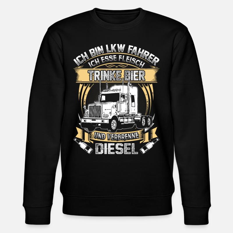 Ich bin LKW Fahrer - Stanley/Stella Unisex Bio-Sweatshirt CHANGER - Schwarz