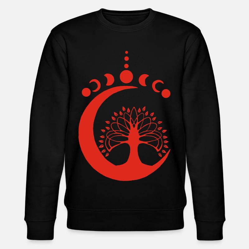 Red Lunar Tree - Stanley/Stella CHANGER Unisex Organic Sweatshirt - black