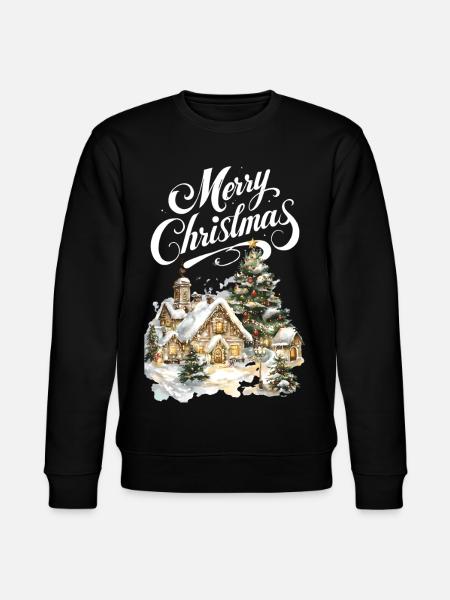 Winter Village Christmas Dream Scene - Stanley/Stella CHANGER Unisex Organic Sweatshirt - black