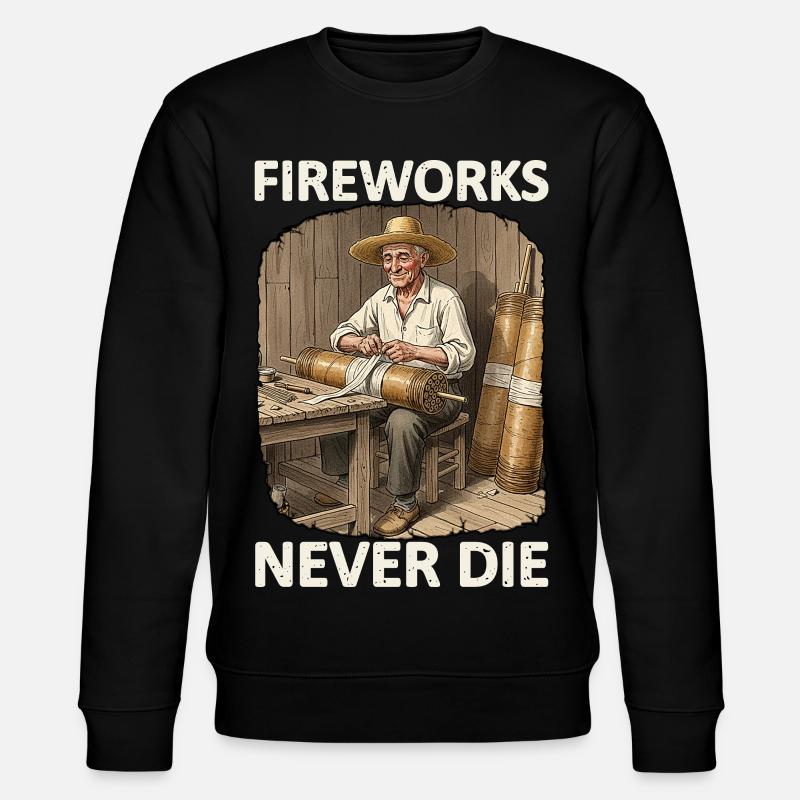 Fireworks Never Die Pyro - Stanley/Stella Unisex Bio-Sweatshirt CHANGER  - Schwarz