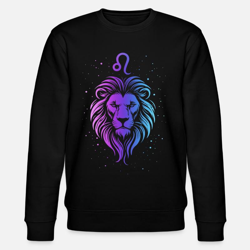Löwe – Neonsternzeichen - Stanley/Stella Unisex Bio-Sweatshirt CHANGER  - Schwarz