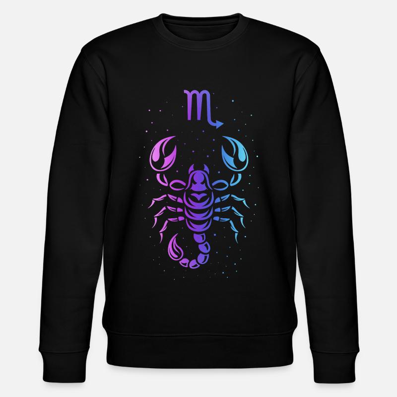 Skorpion-Sternzeichen – Intensives Neonlicht - Stanley/Stella Unisex Bio-Sweatshirt CHANGER  - Schwarz
