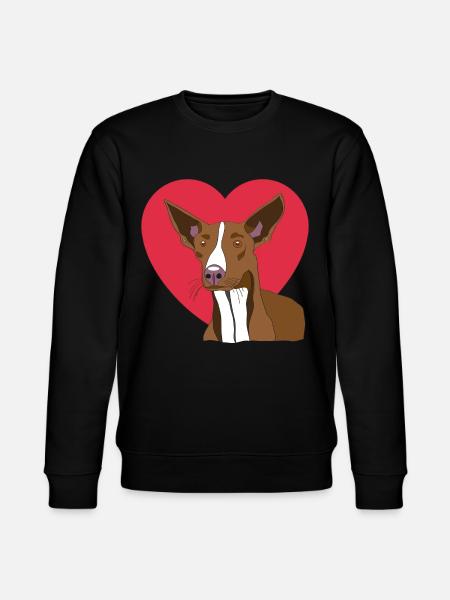 Podenco with heart - Stanley/Stella CHANGER Unisex Organic Sweatshirt - black
