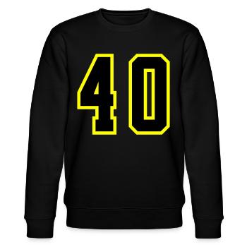 40 Zahl Trikot - Stanley/Stella Unisex Bio-Sweatshirt CHANGER  - Schwarz - Vorne - Nik (191cm) & Marisol (170cm)