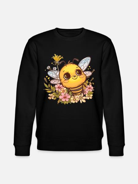 Honigbiene mit Blumenkranz - Stanley/Stella Unisex Bio-Sweatshirt CHANGER - Schwarz