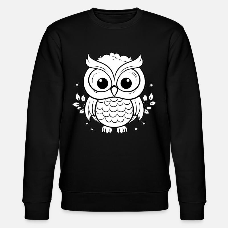 Süße Kinder Eule - Stanley/Stella Unisex Bio-Sweatshirt CHANGER  - Schwarz