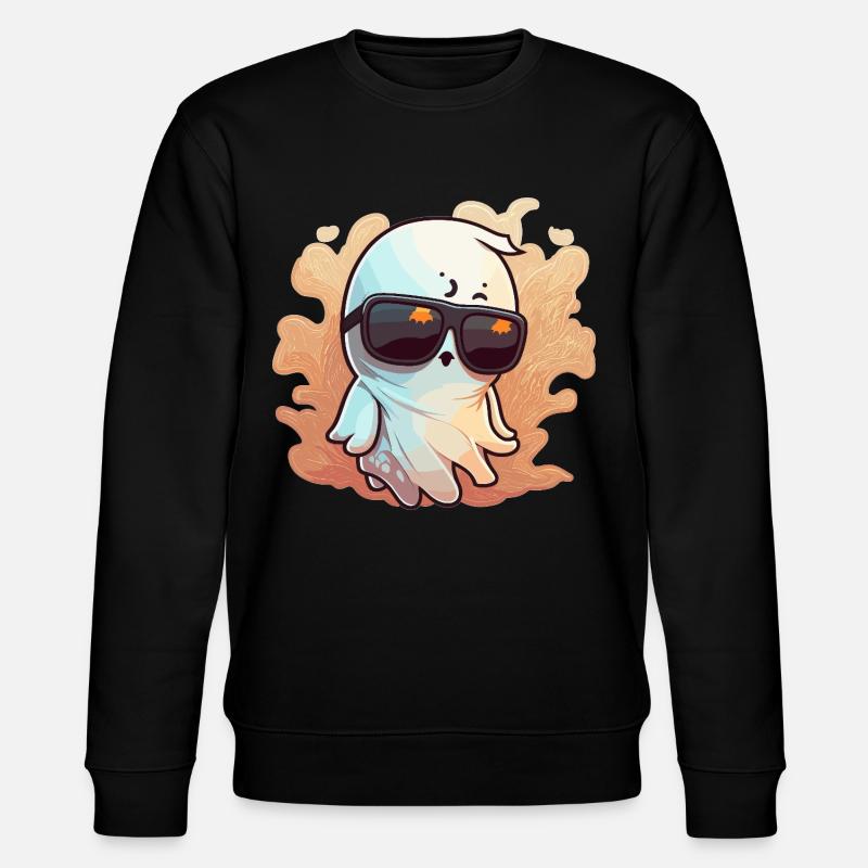 Cool Ghost with Sunglasses - Stanley/Stella CHANGER Unisex Organic Sweatshirt - black