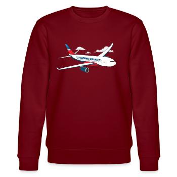 Avion Sardines Airlines - Sweat bio CHANGER Stanley/Stella Unisexe - bordeaux - Devant - Nik (191cm) & Marisol (170cm)