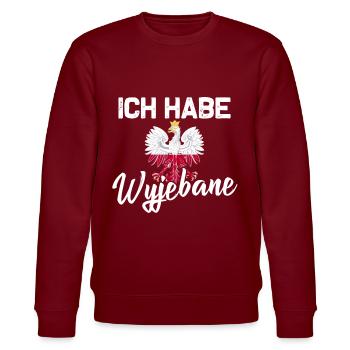 Polnischer Spruch Ich habe Wyjebane - Stanley/Stella Unisex Bio-Sweatshirt CHANGER  - Burgunderrot - Vorne - Nik (191cm) & Marisol (170cm)