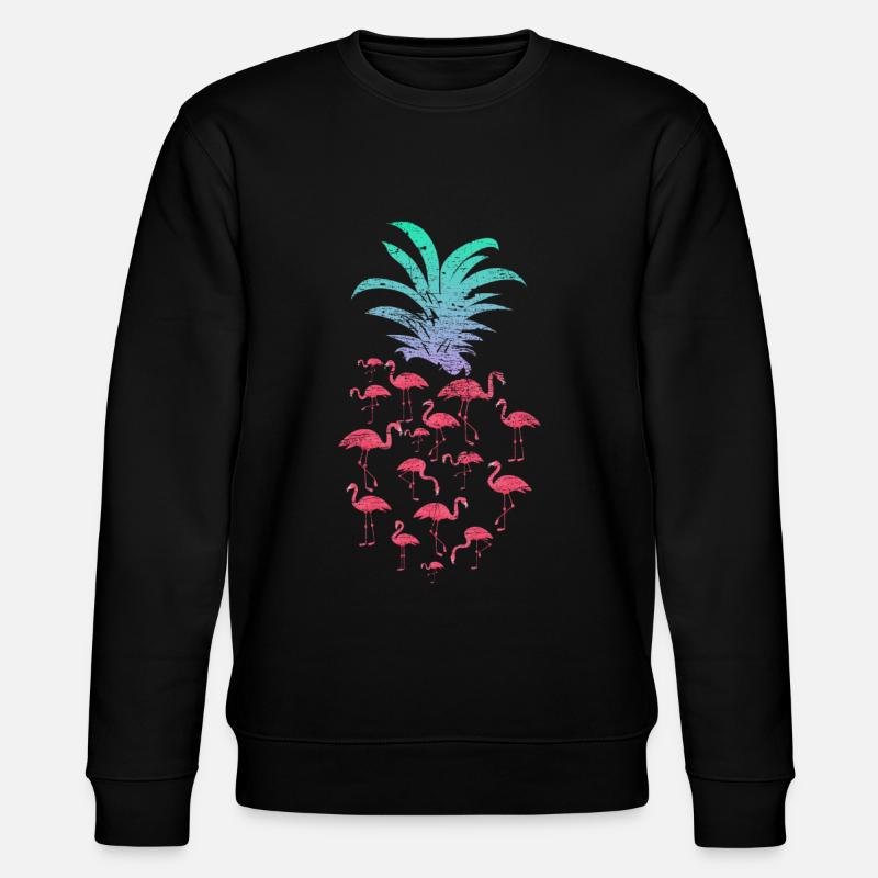 Flamingo Ananas - Stanley/Stella CHANGER Unisex Organic Sweatshirt - black