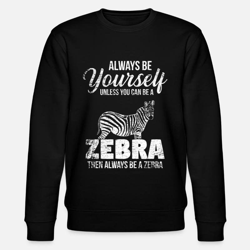 Zebra Pferd Tier - Stanley/Stella Unisex Bio-Sweatshirt CHANGER  - Schwarz