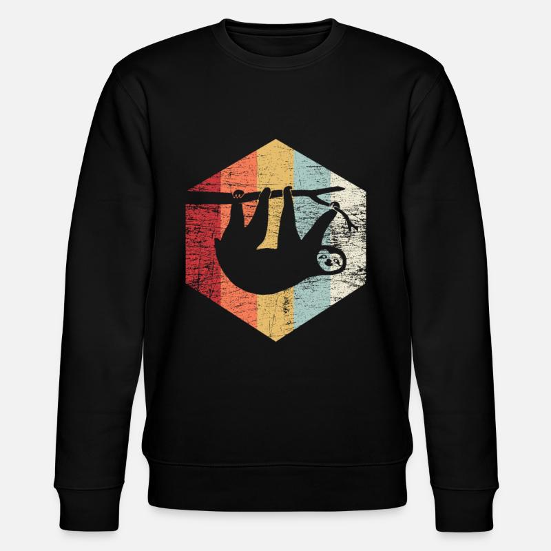 Sloth retro - Stanley/Stella CHANGER Unisex Organic Sweatshirt - black