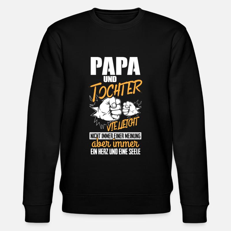 Papa Und Tochter Geschenk - Stanley/Stella Unisex Bio-Sweatshirt CHANGER - Schwarz