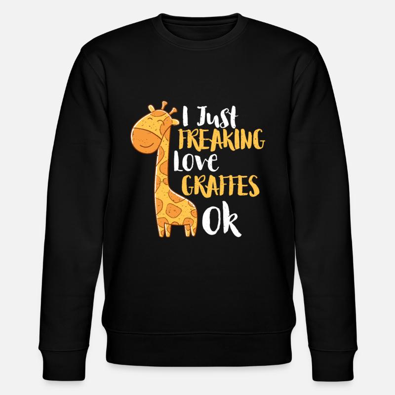 Giraffe Tierliebe - Stanley/Stella Unisex Bio-Sweatshirt CHANGER  - Schwarz