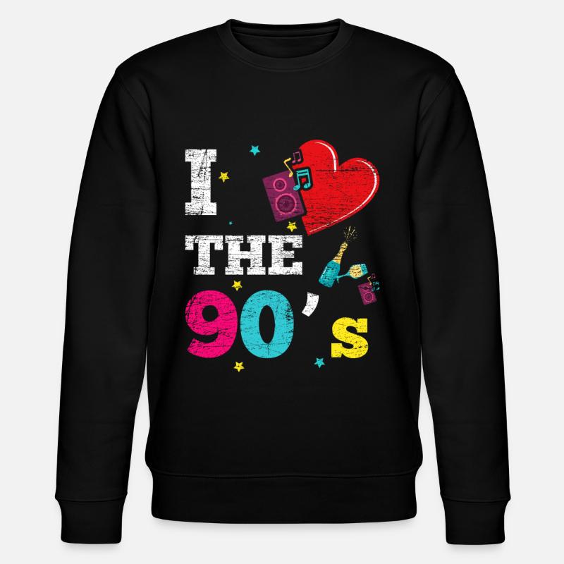 Ich liebe die 90er - Stanley/Stella Unisex Bio-Sweatshirt CHANGER  - Schwarz
