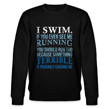 Schwimmen - Stanley/Stella Unisex Bio-Sweatshirt CHANGER  - Schwarz - Vorne - Nik (191cm) & Marisol (170cm)